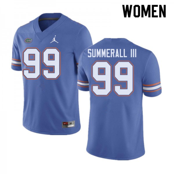 Jordan Brand Women #99 Lloyd Summerall III Florida Gators College Football Jersey Blue